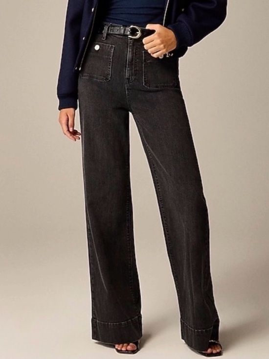 J. Crew Denim - J.Crew ‘70’s Vibe High-Rise Wide Leg Sailor Women’s Jeans Vintage Black, Size 28